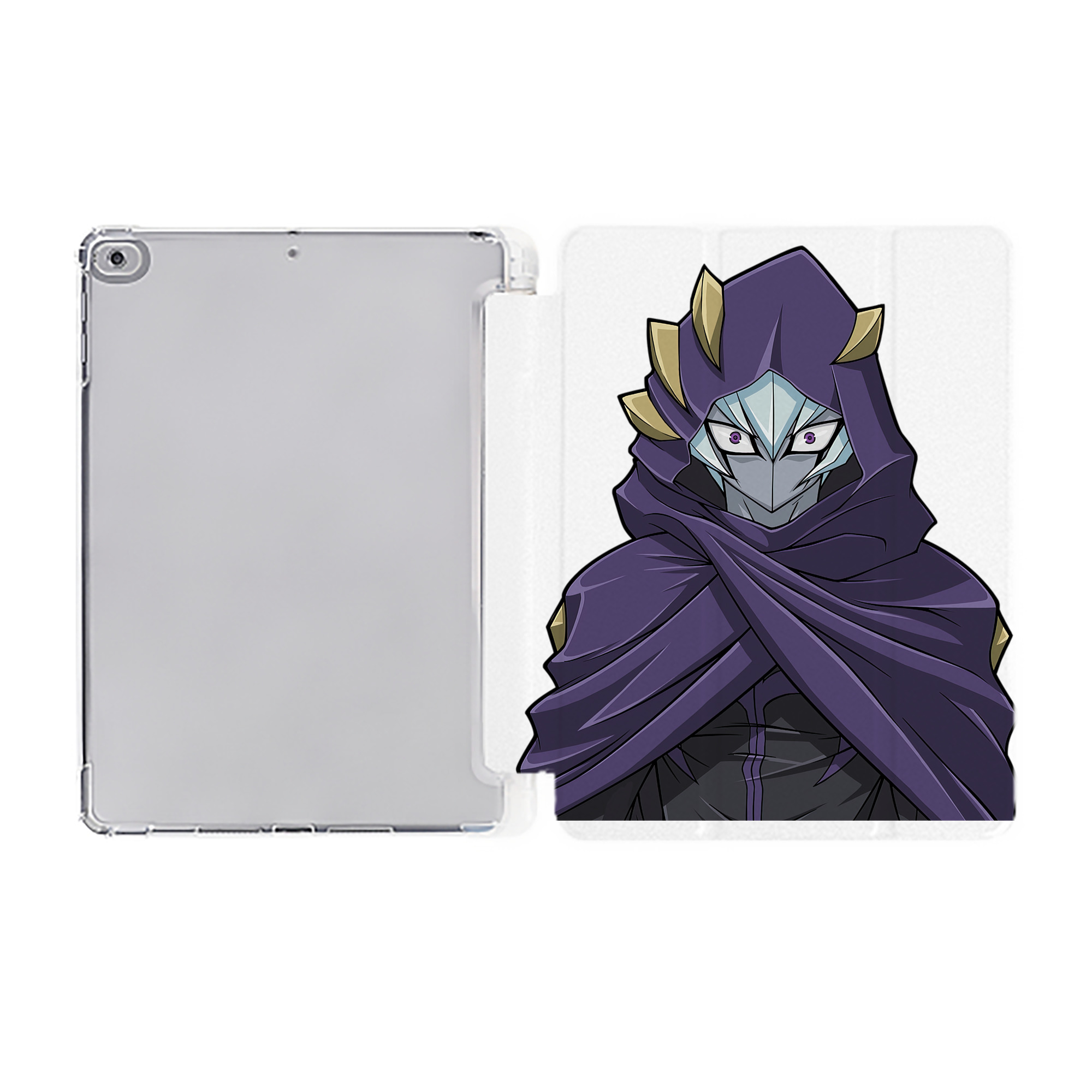 （画像用） 遊☆戯☆王 Yu-Gi-Oh! IPad ケース ペン収納付き 三つ折りスタンド PUレザー×シリコン 対応機種9.5/10.5/10.9インチ